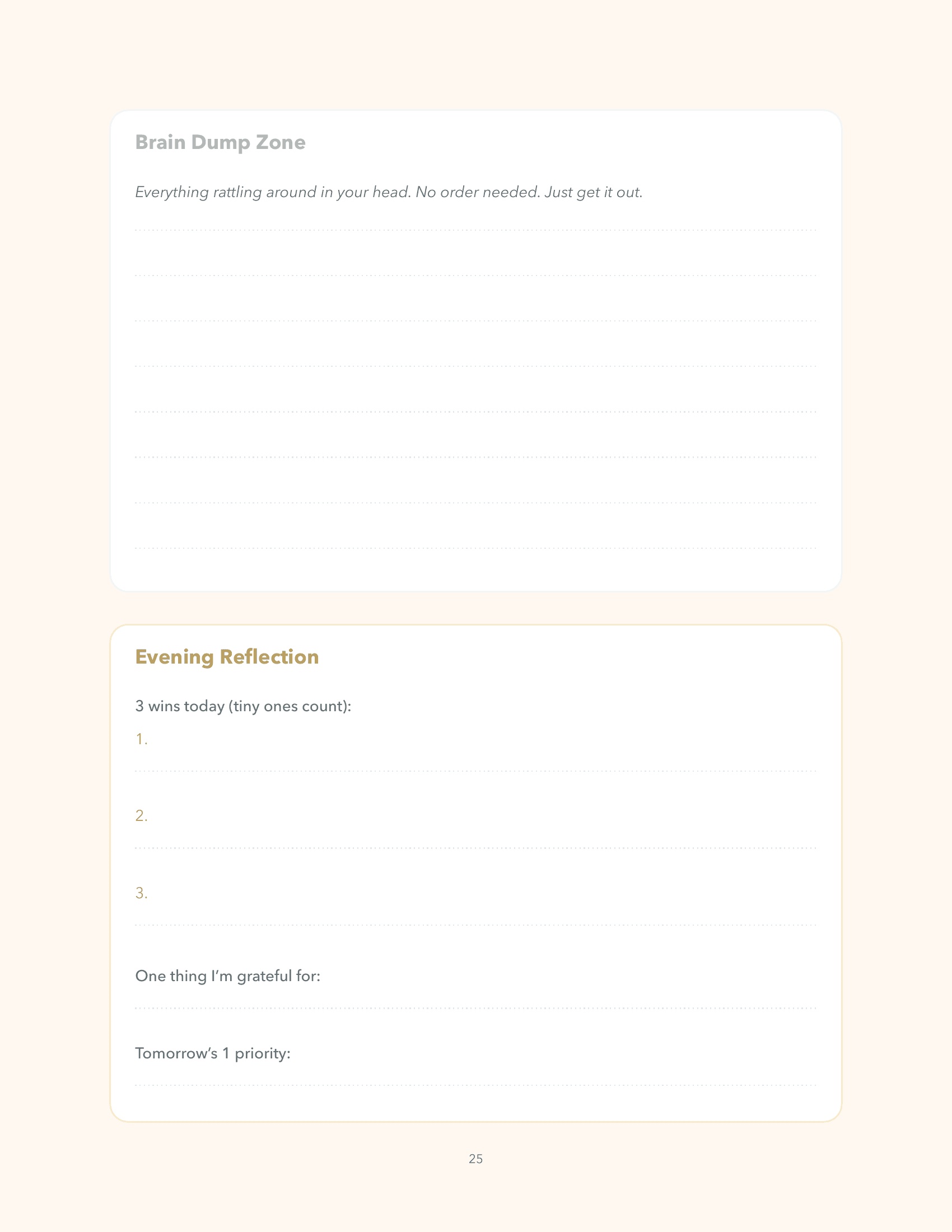 Brainwired daily journal page sample